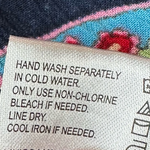 Bila Boho Paisley Floral Red Blue Smocked High Waist Flowy Festival Shorts Large - Picture 7 of 7